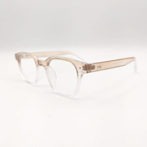 Clear-to-Beige Fade Square | Modern Unisex Frame