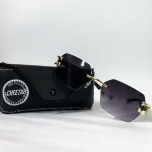 Karan Aujla Style Cheetah Glasses|Luxury Rimless