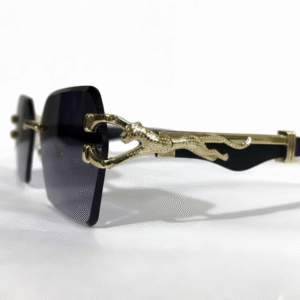Karan Aujla Style Cheetah Glasses|Luxury Rimless