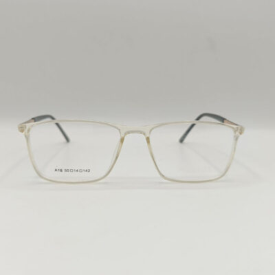 Transparent Light Gold Square Glasses – 213