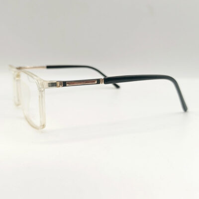 Transparent Light Gold Square Glasses – 213